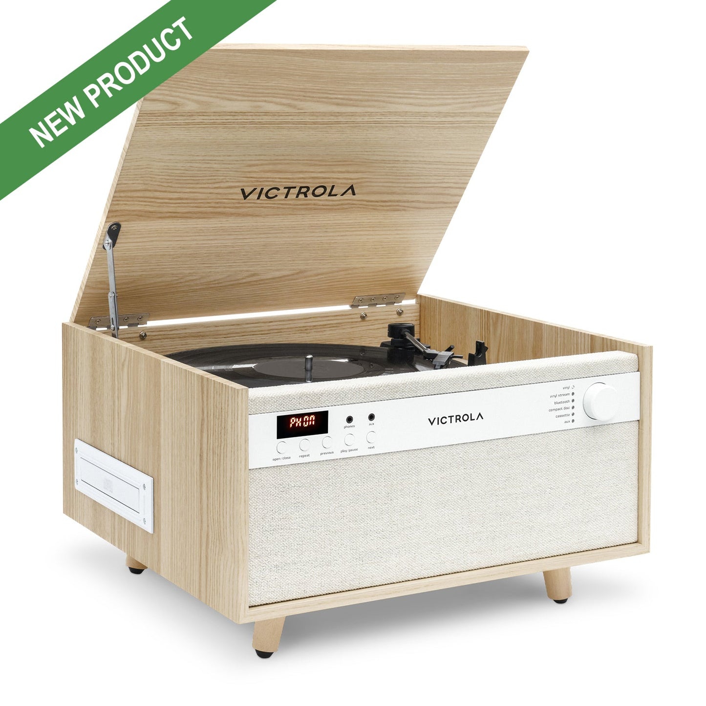 The Century 6-in-1 Wood Record Player