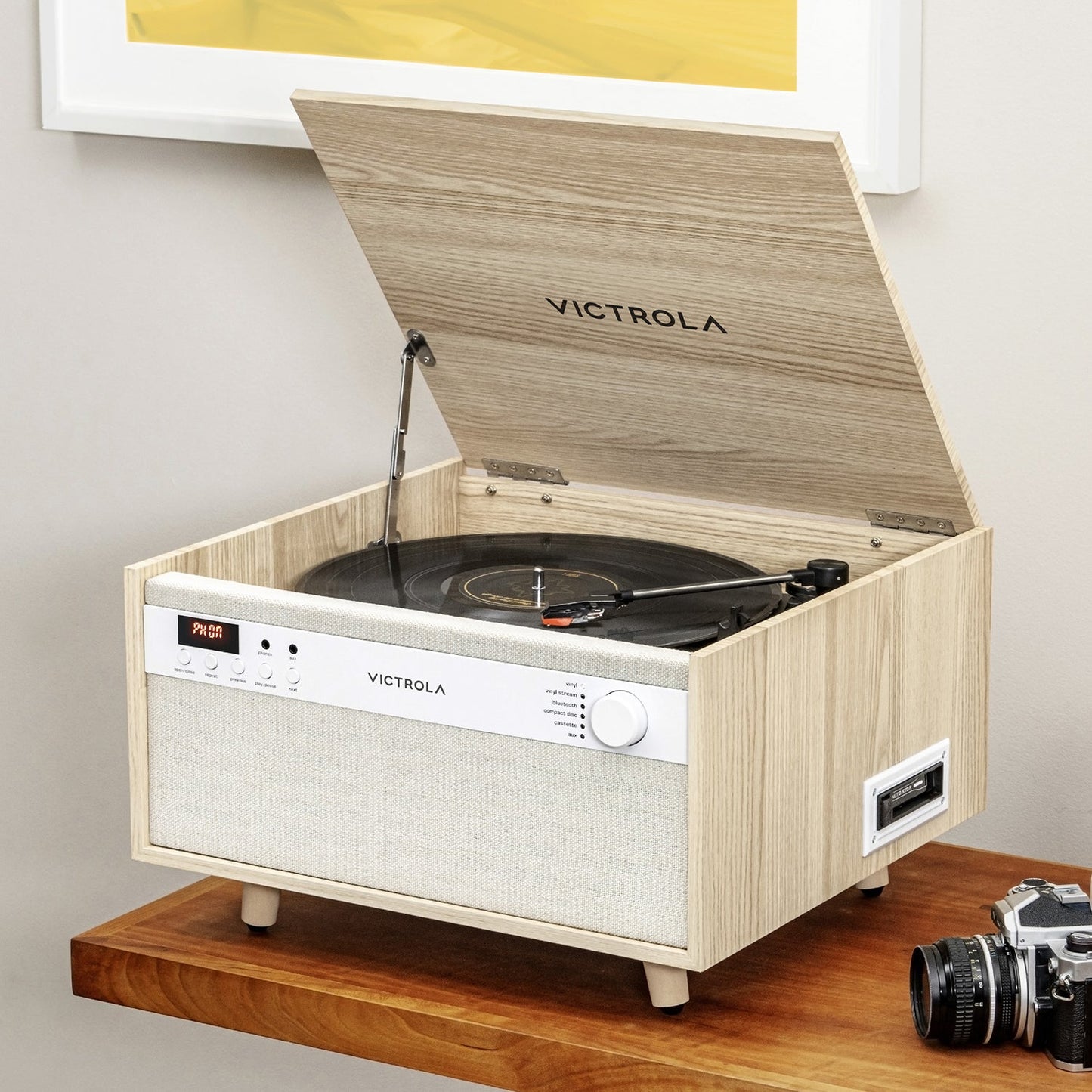 The Century 6-in-1 Wood Record Player