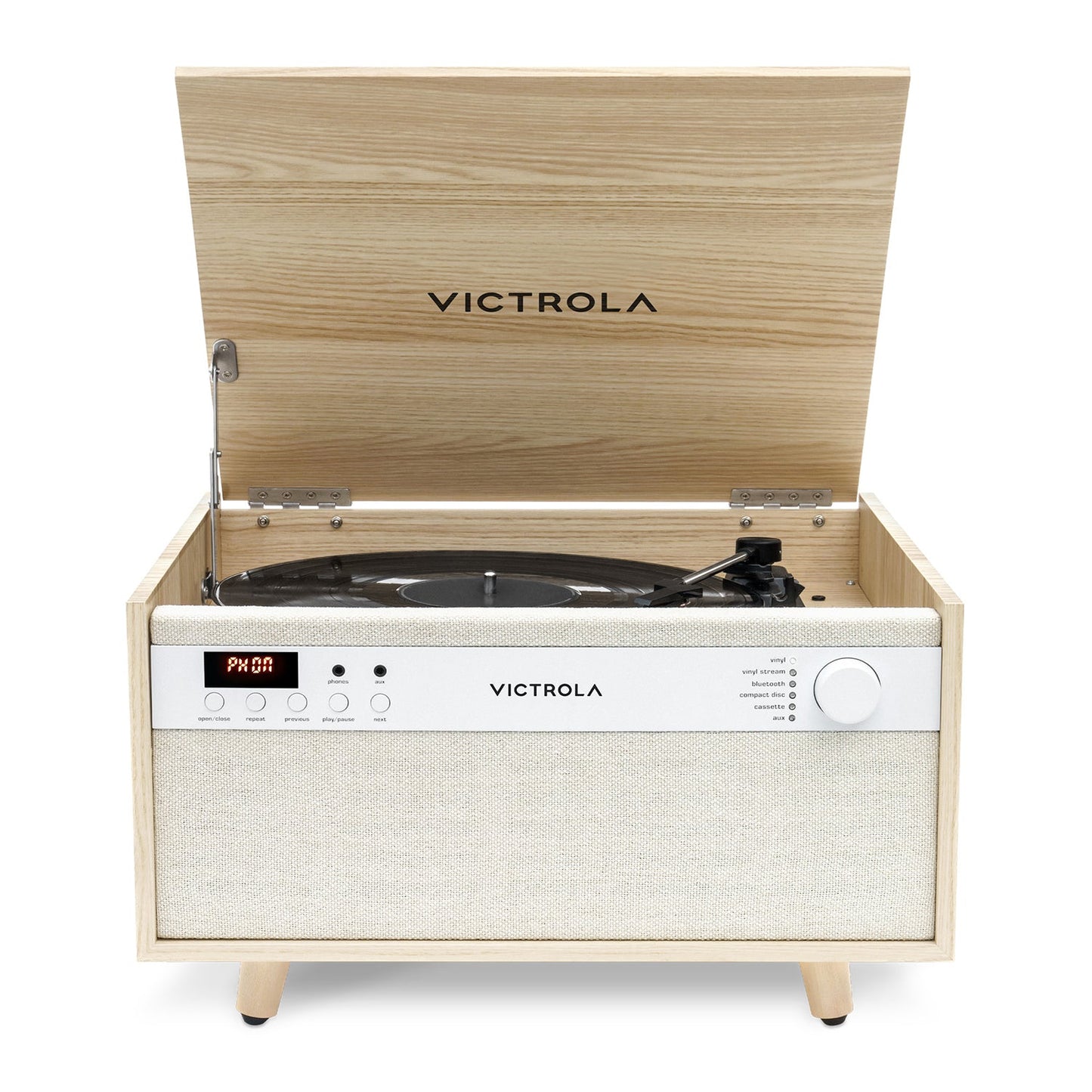 The Century 6-in-1 Wood Record Player