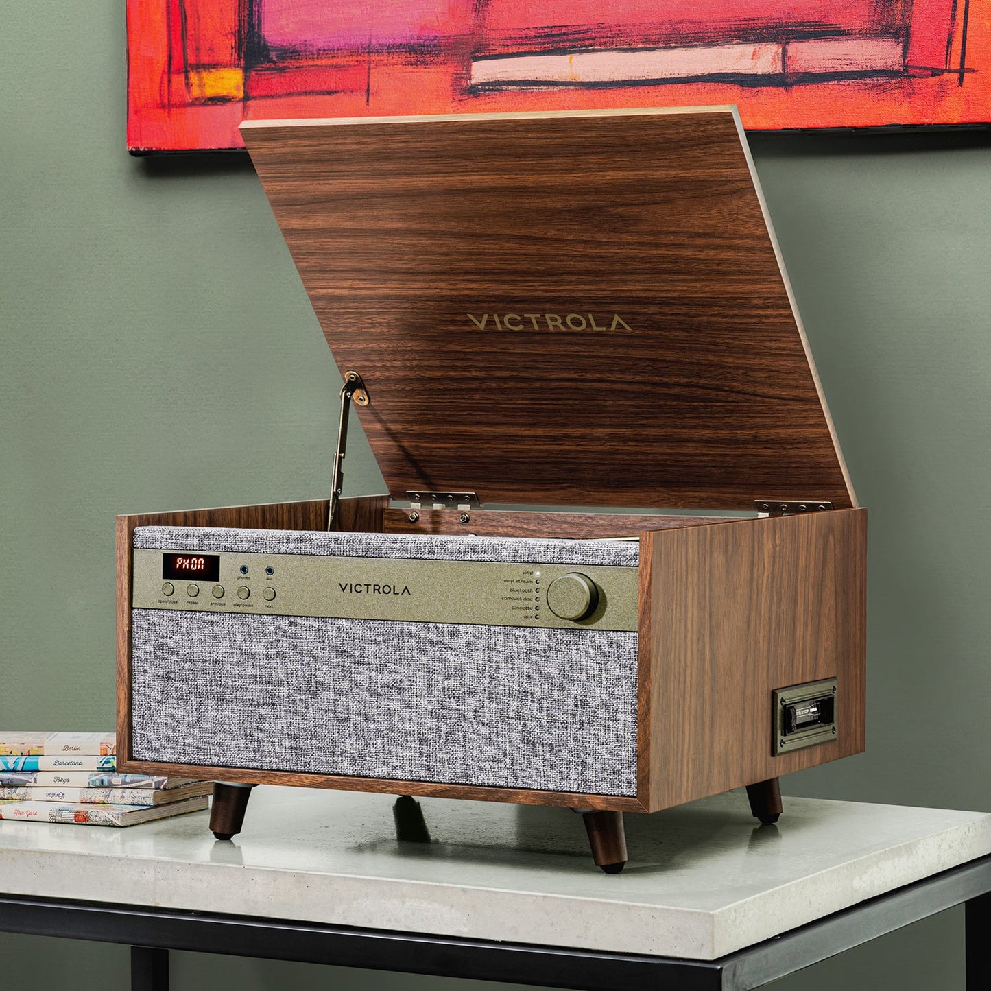 The Century 6-in-1 Wood Record Player