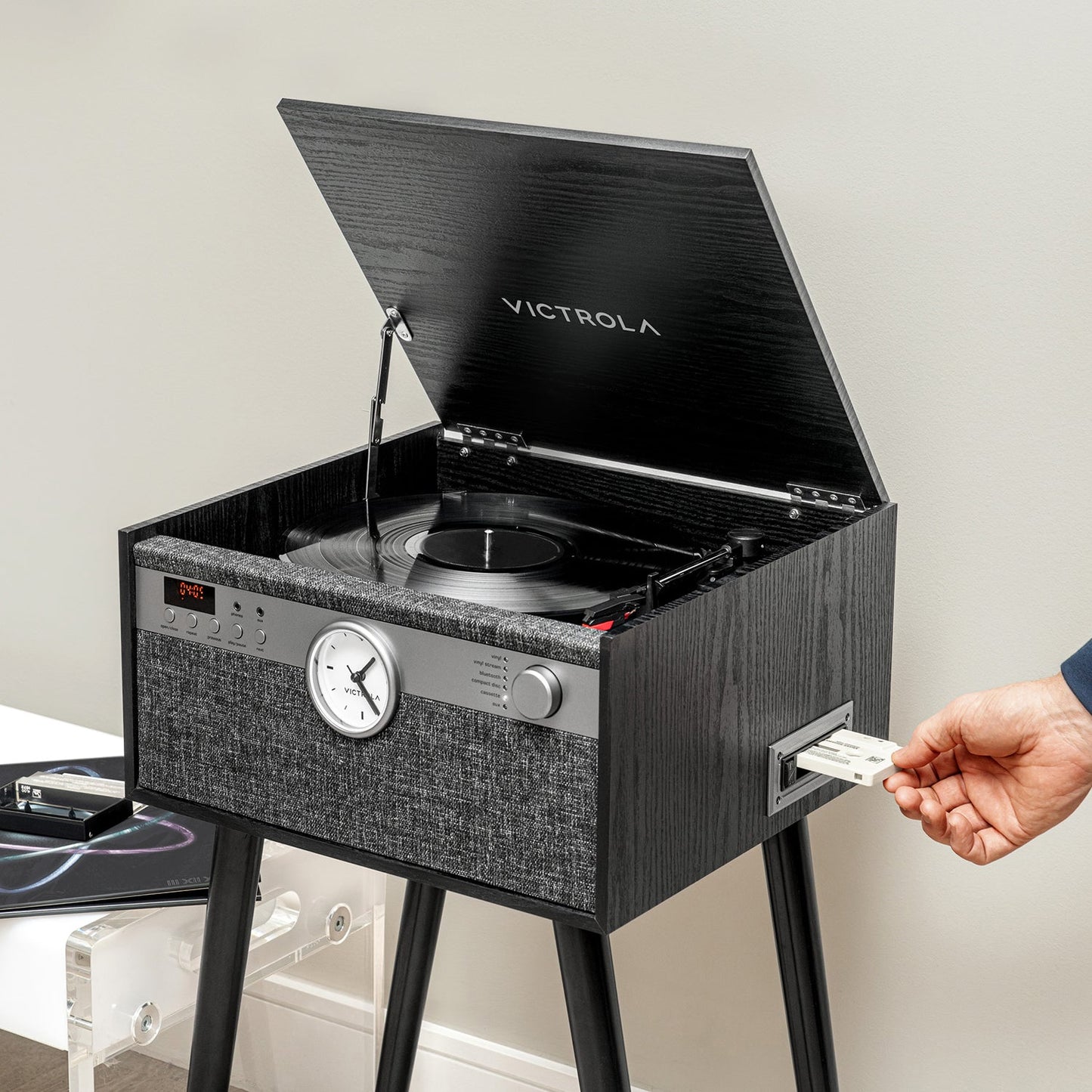 The Century Signature+ 6-in-1 Wood Record Player