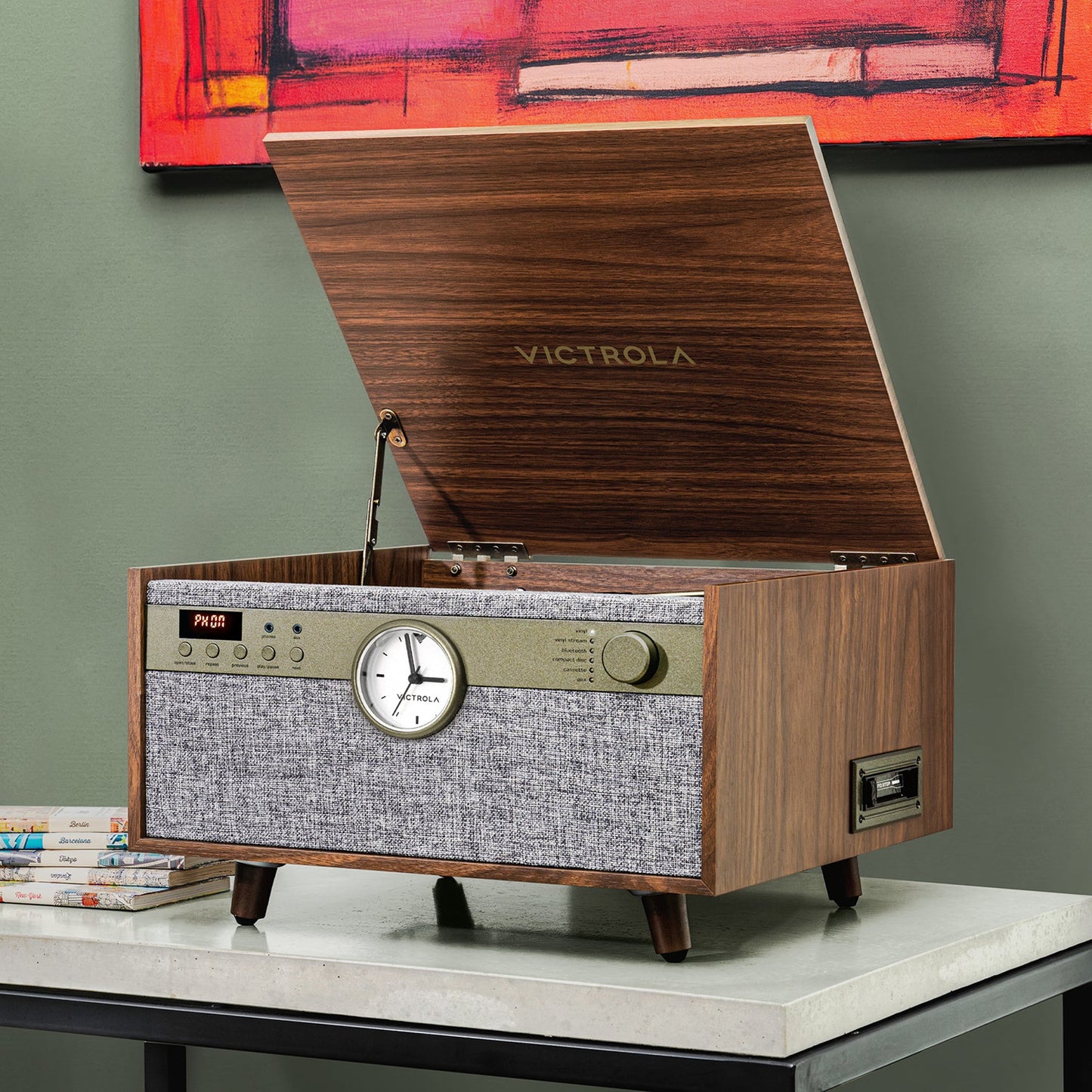 The Century Signature+ 6-in-1 Wood Record Player